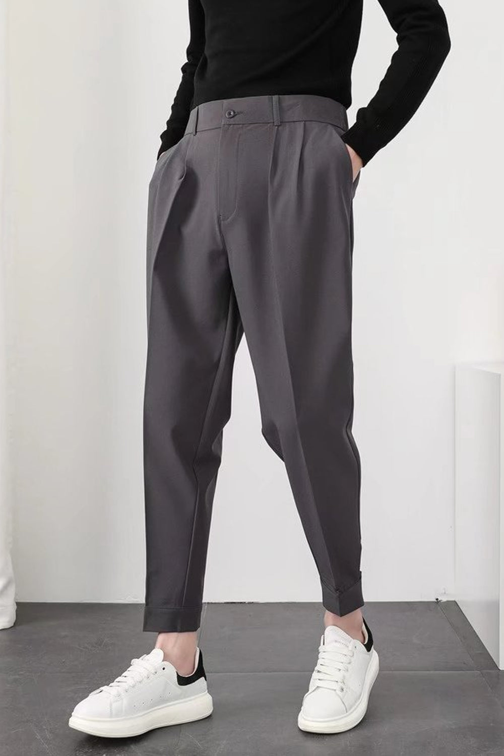Pantalon Homme Noir Élastique Confortable
