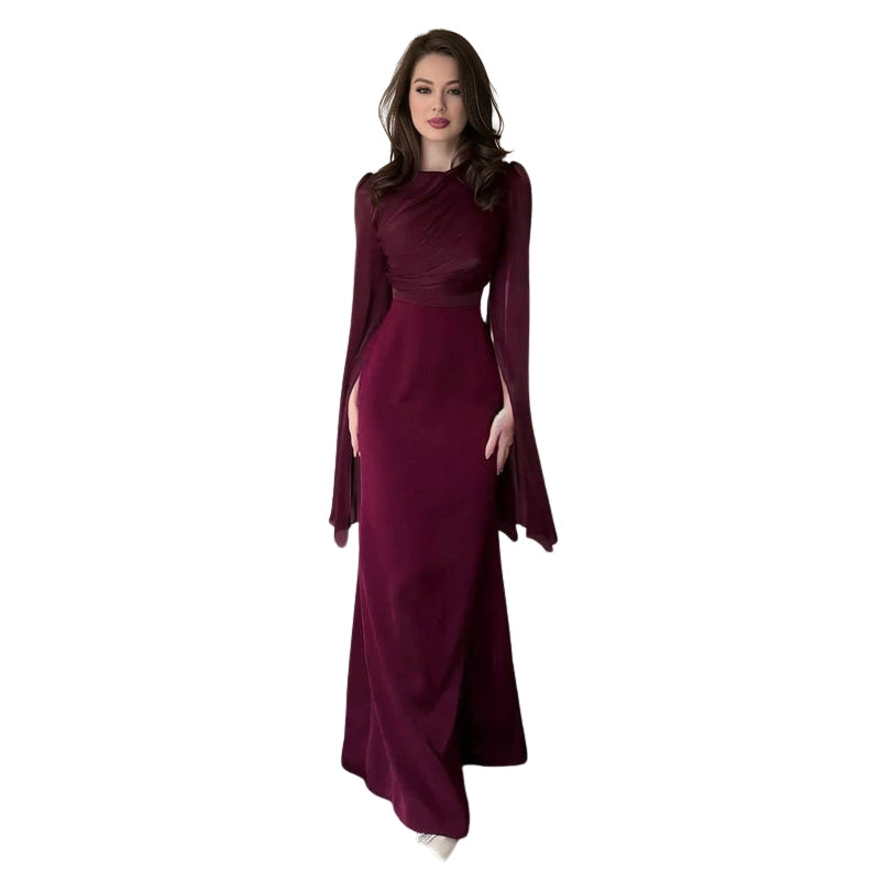 Robe Femme Longue Manches Longues Élégante