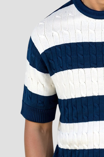 Pull marin Homme Manches Courtes Confortable et Élégant
