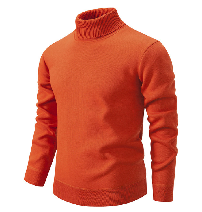 Pull Homme Col V en Laine Chaude Marron