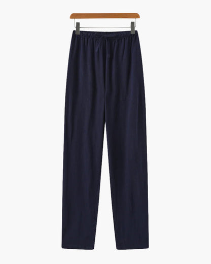 Pantalon Lin Slim Fit Homme pour Été en Lin avec Cordons