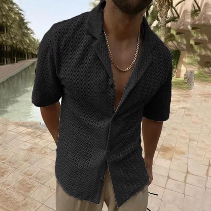 Chemise à manches courtes décontractée style rétro