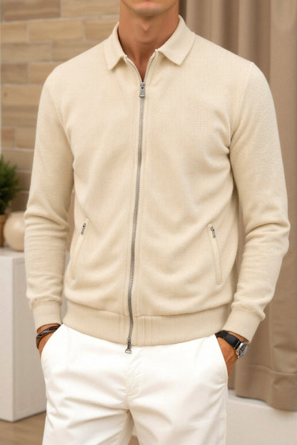 Blouson Homme Beige Classique et Élégant