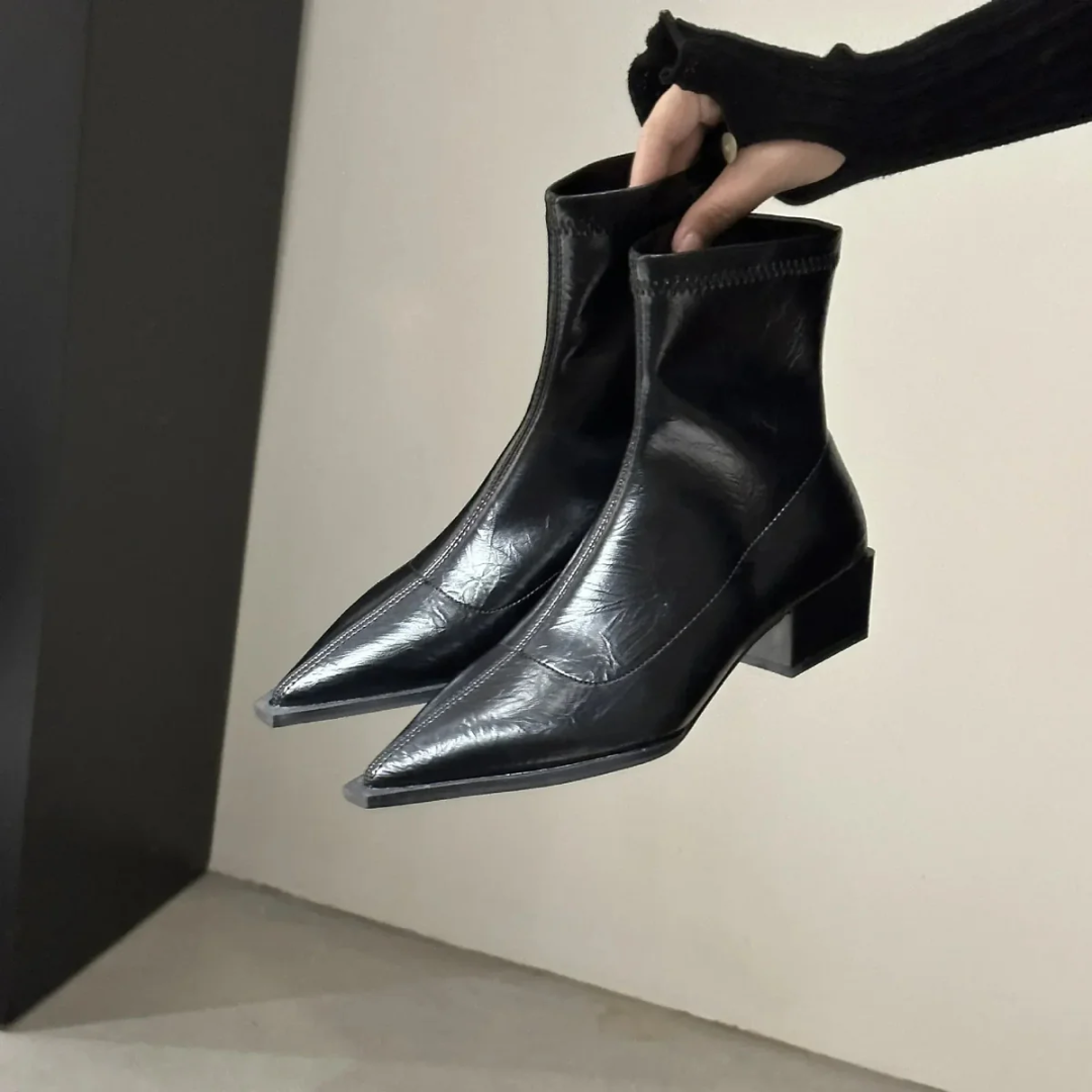 Bottes Femme Élégantes à Bout Pointu Talon Haut