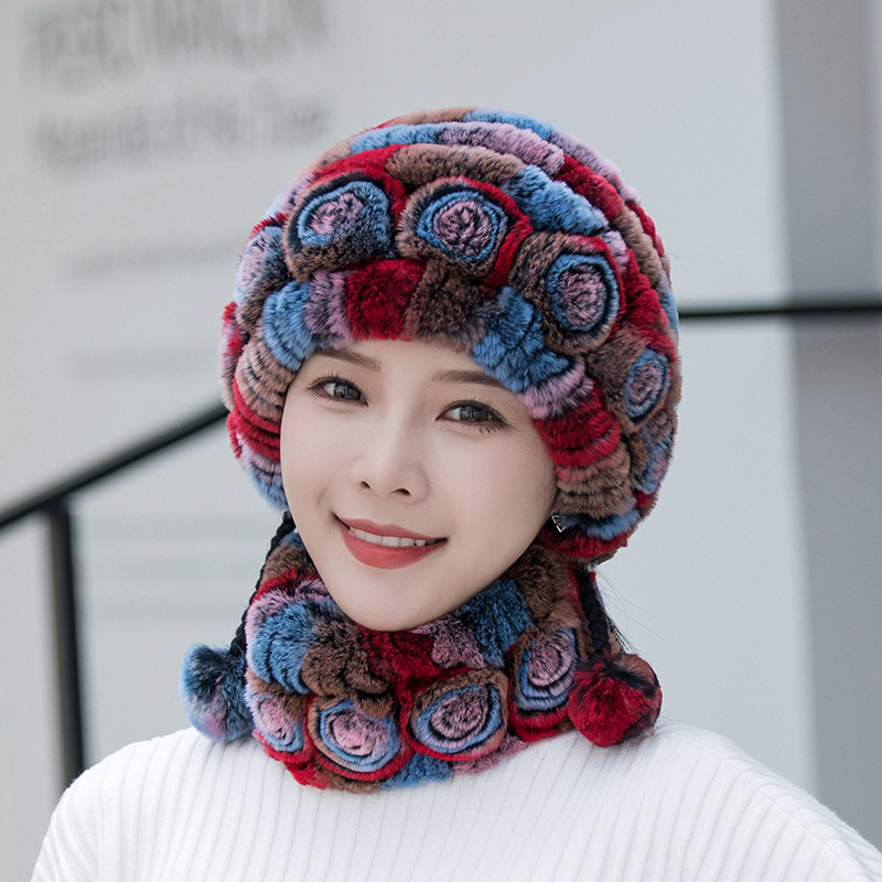 Bonnet Femme Hiver Fourré Doux et Confortable