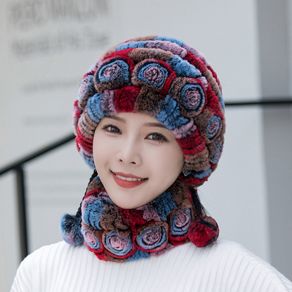 Bonnet Femme Hiver Fourré Doux et Confortable