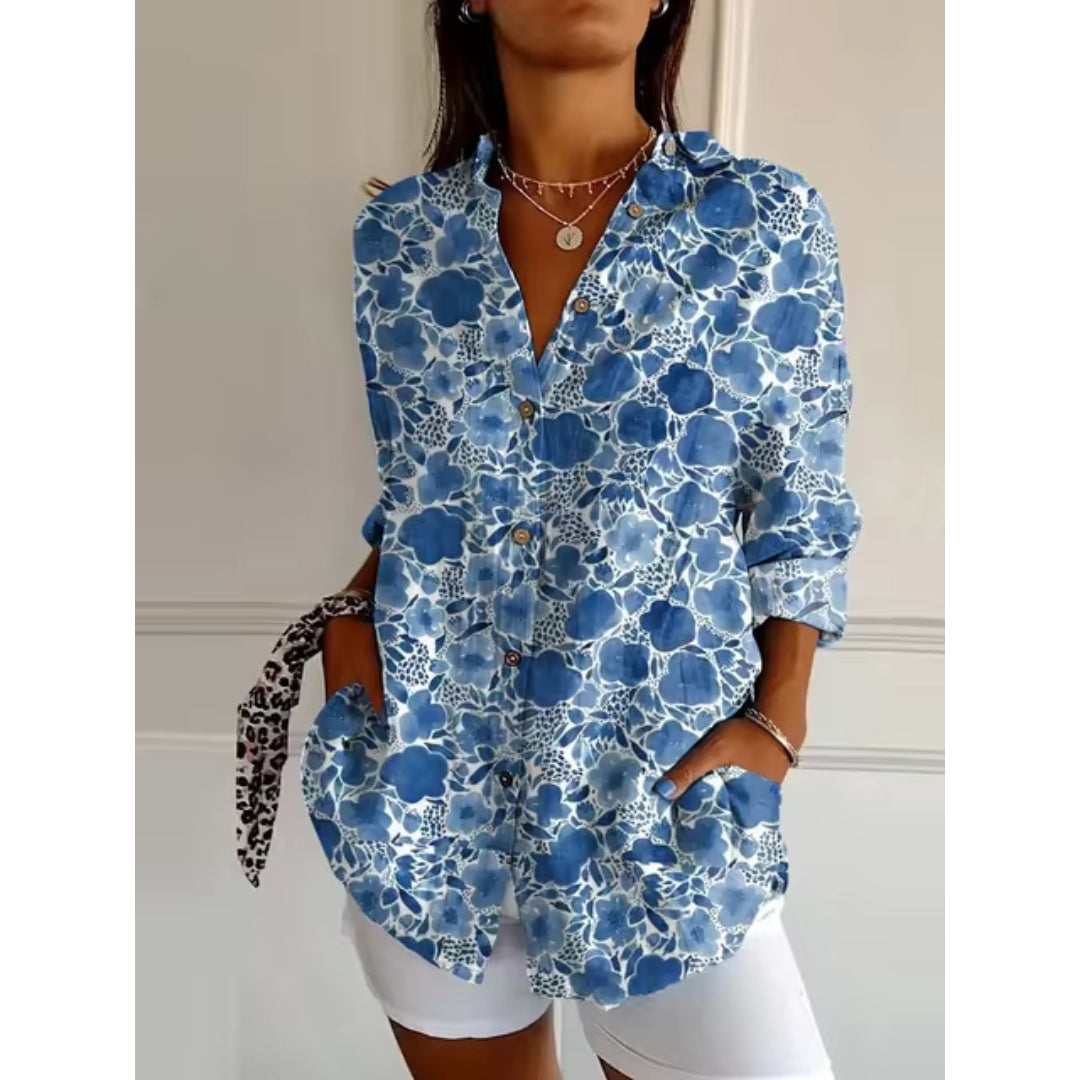 Chemisier Femme Floral Manches Longues Chic