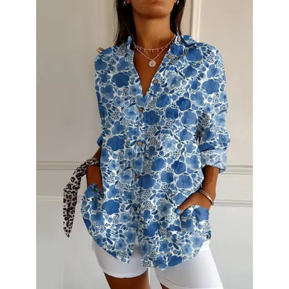 Chemisier Femme Floral Manches Longues Chic