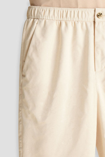 Pantalon Homme Beige Élastique avec Boutons de Ceinture
