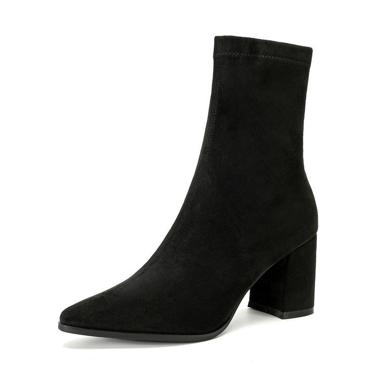 Bottes Femmes Confort Chaussures Zippées pour Ville