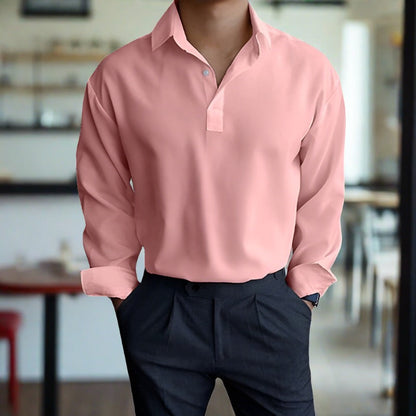 Polo Homme Manches Longues Élégant pour Quotidien