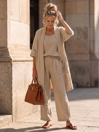 Ensemble Femme Kimono Fluide et Pantalon Ample