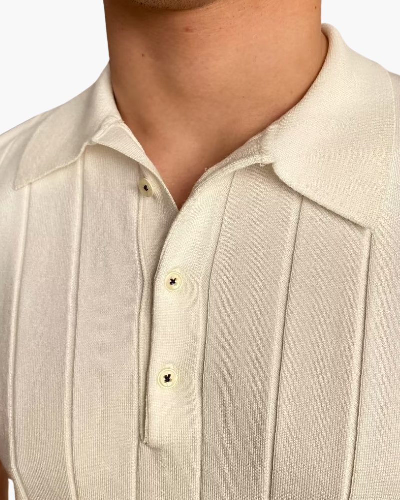 Chemise Poloshirt Homme Slim Fit à Rayures pour Bureau