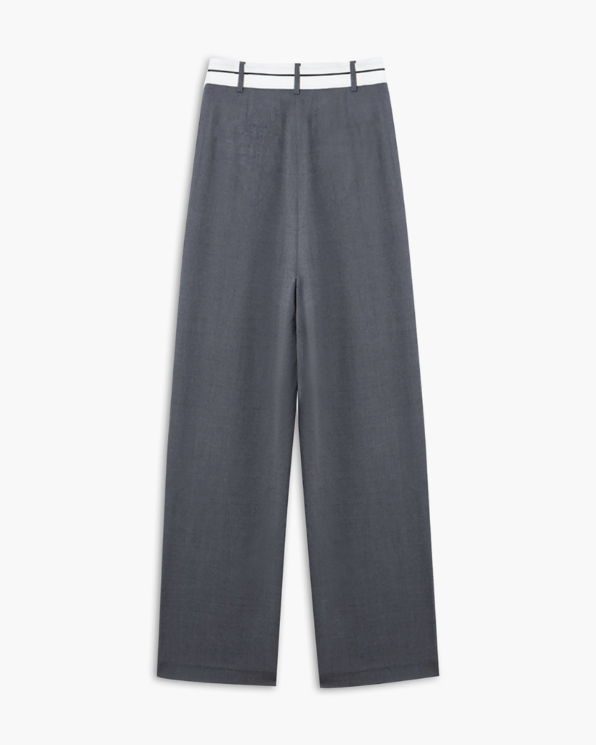 Pantalon Femme Taille Haute Élégant Long