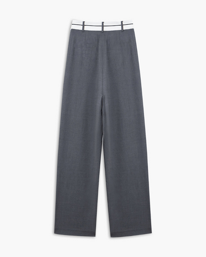 Pantalon Femme Taille Haute Élégant Long
