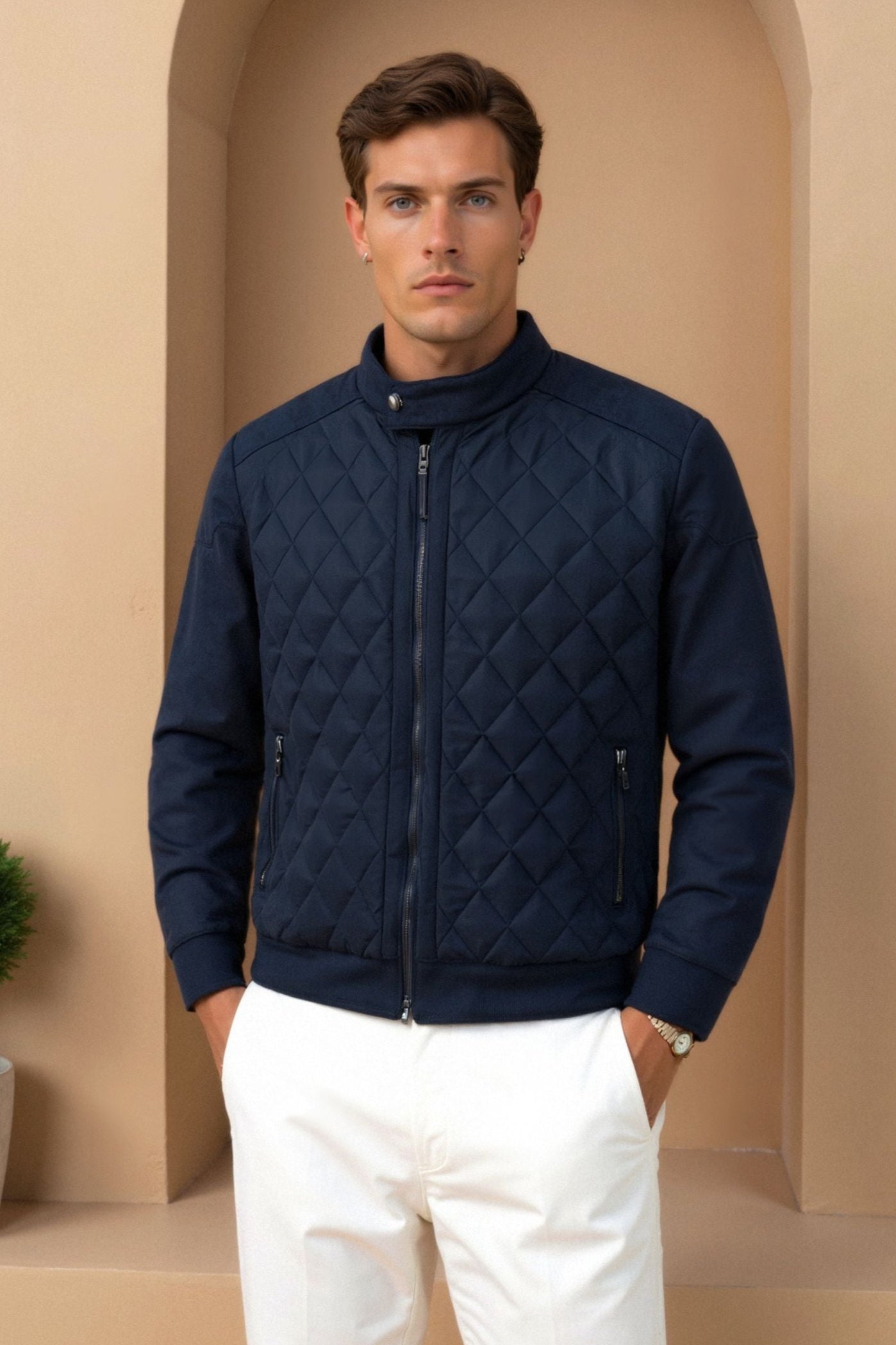Blouson Homme Élégant à Carreaux - BerlinGlamour