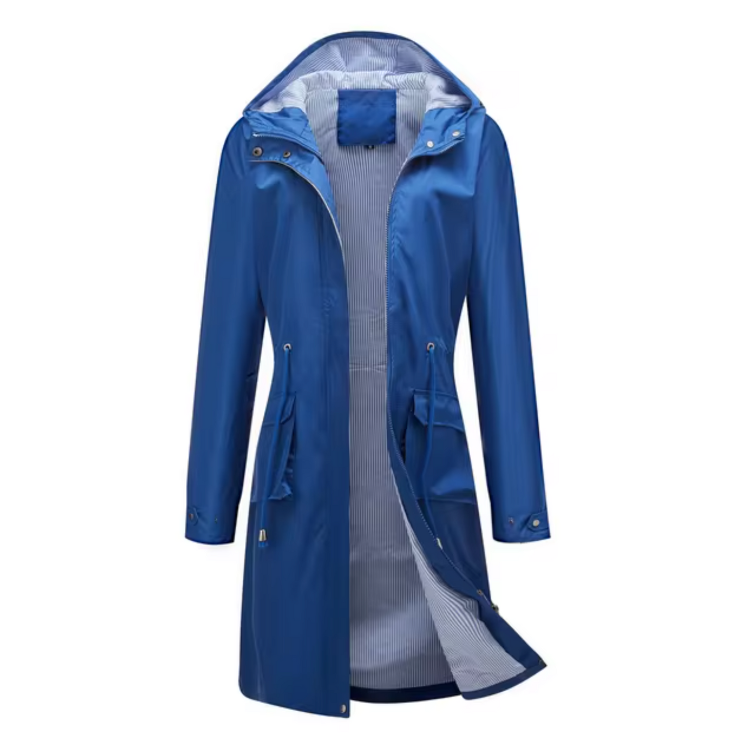 Manteau Femme Imperméable Long avec Capuche et Manches Réglables