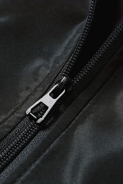 Veste Bomber Homme Noir et Gris Cuir