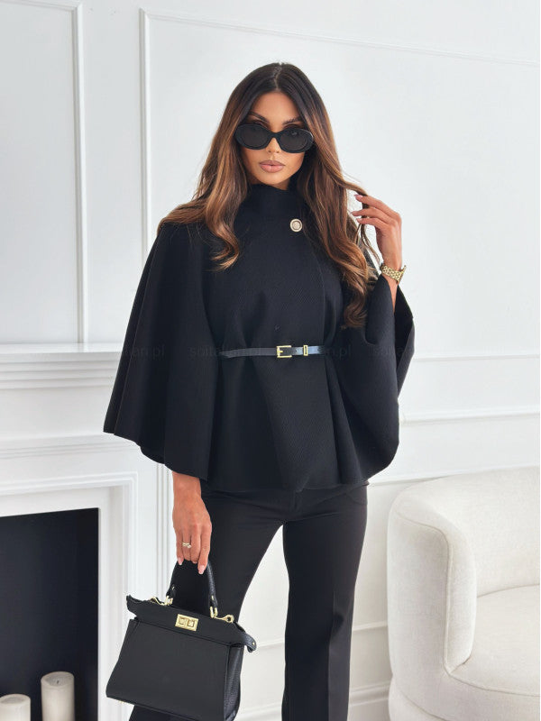 Veste poncho femme élégante avec ceinture ajustable