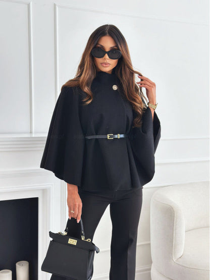 Veste poncho femme élégante avec ceinture ajustable