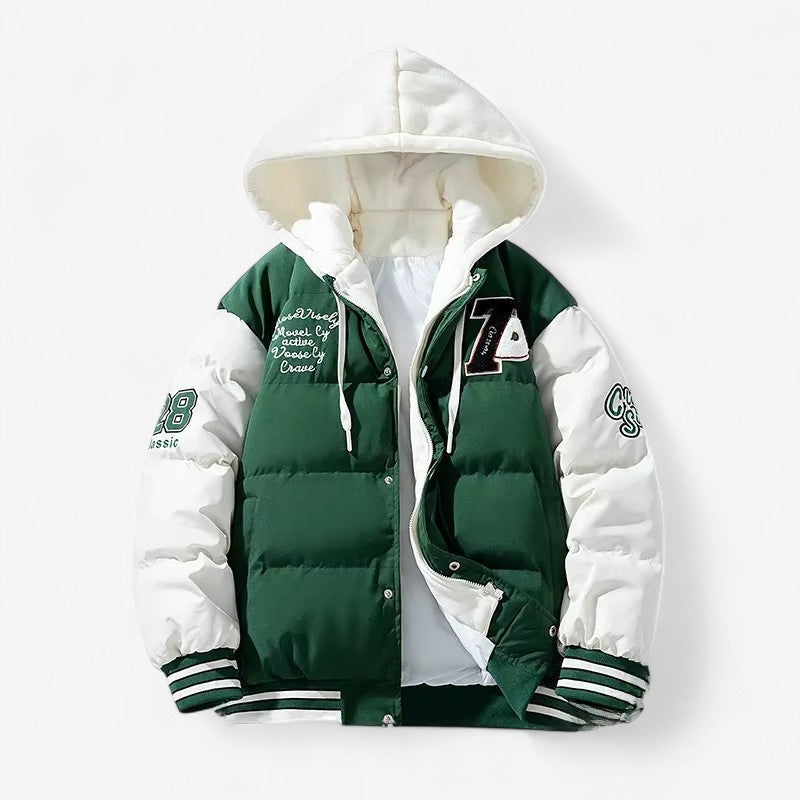 Parka Hiver Étanche avec Capuche et Poches Zip