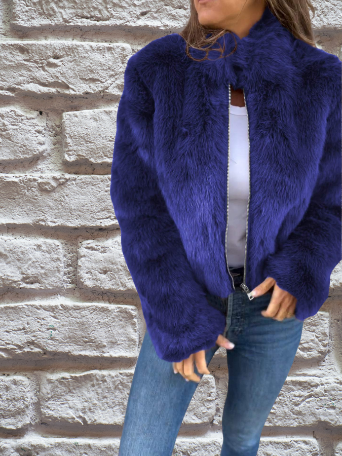 Veste Fausse Fourrure Chic et Élégante pour Femme