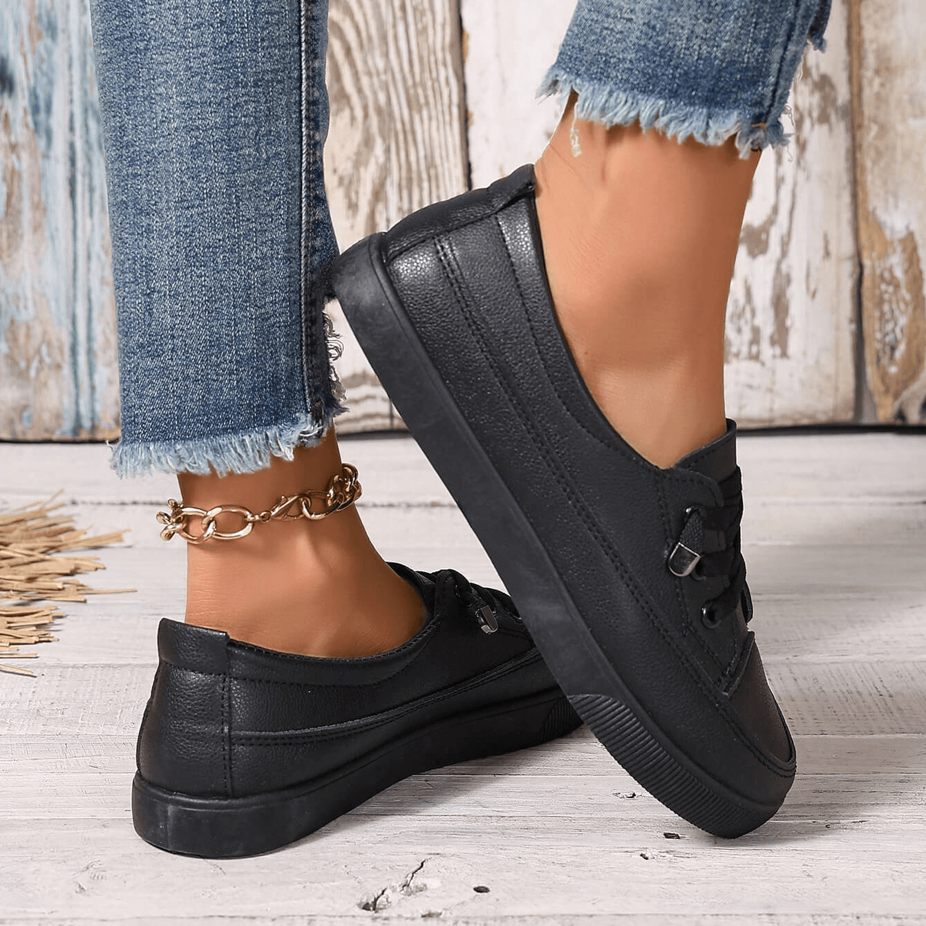 Chaussures Orthopédiques Femme Cuir Lacets Confortables
