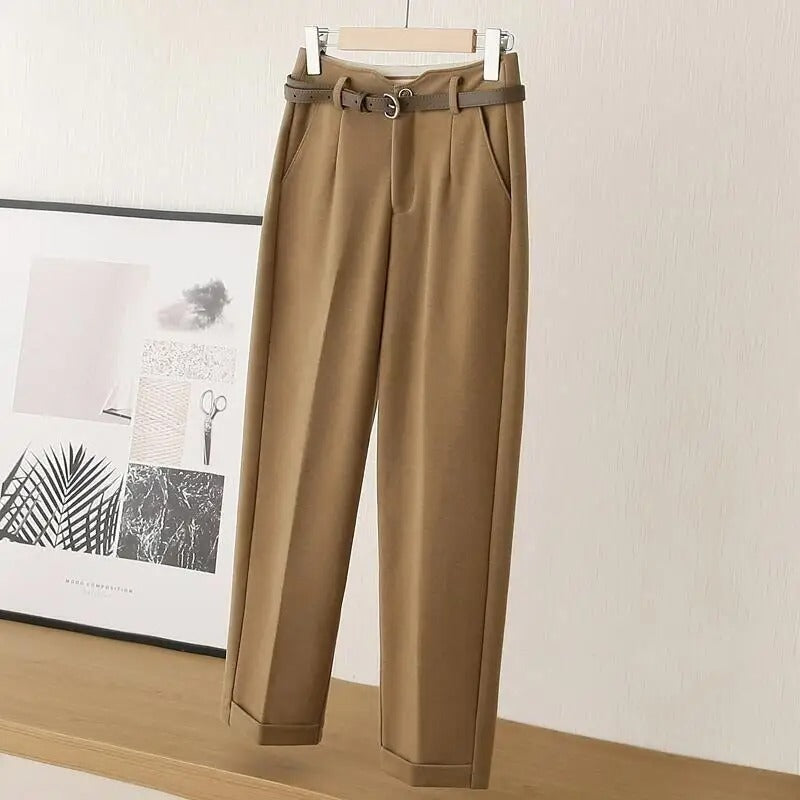 Pantalon Plissé Élégant pour Homme en Laine