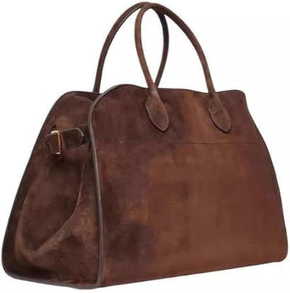 Sac à main en cuir brun chic avec anses tressées