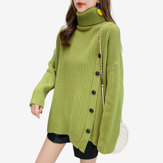 Pull Femme Col Roulé Manches Longues Élégant - PanierRoyale