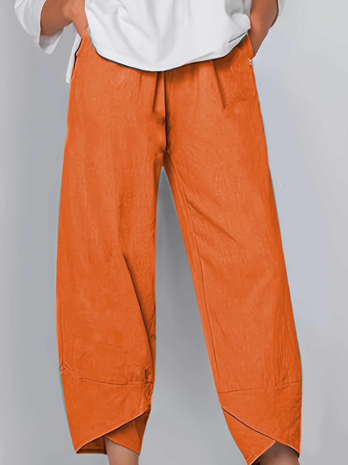 Pantalon femme orange clair, confort et décontracté pour femme - PanierRoyale