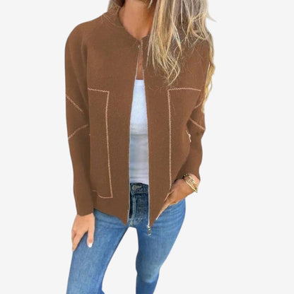 Veste Parka Femme Manches Longues Col Rond Zippée