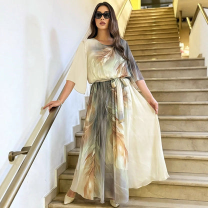 Robe Maxi Femme en Chiffon Léger Coupe Fluide - PanierRoyale