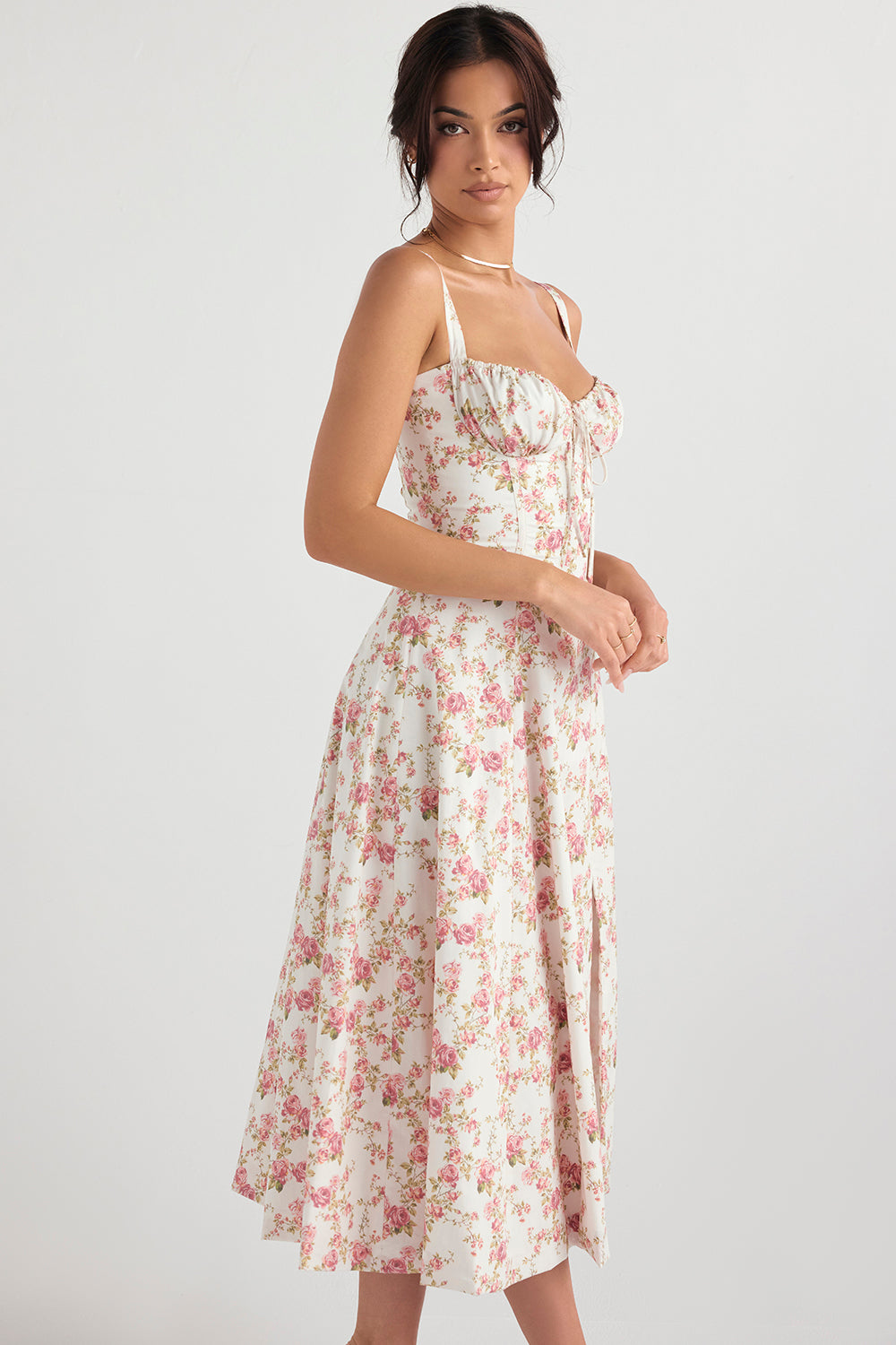 Robe Fuchsia Courte Taille Évasée Féminine