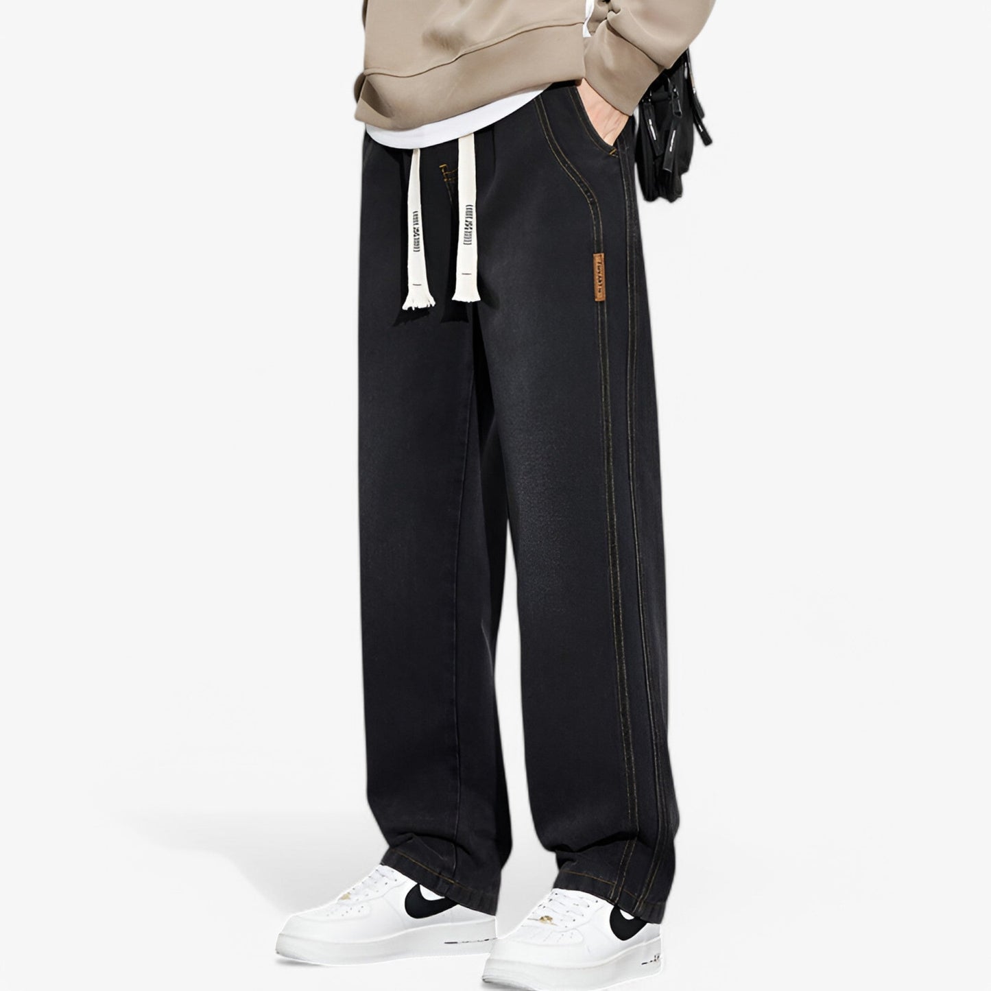 Pantalon décontracté homme avec poches et coupe relax