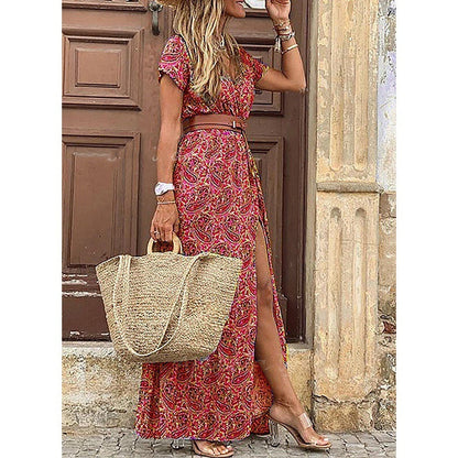 Robe Décontractée Florale Col V