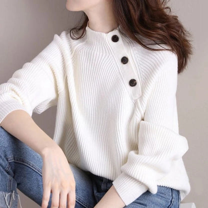Pull en laine douce col roulé élégant