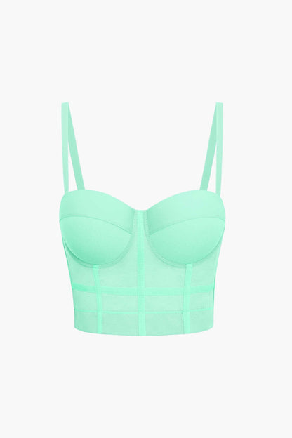 Bustier Top Push-Up avec Coupes Balconnets et Dentelle