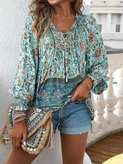 Blouse Femme Été Fleuri Manches Courtes