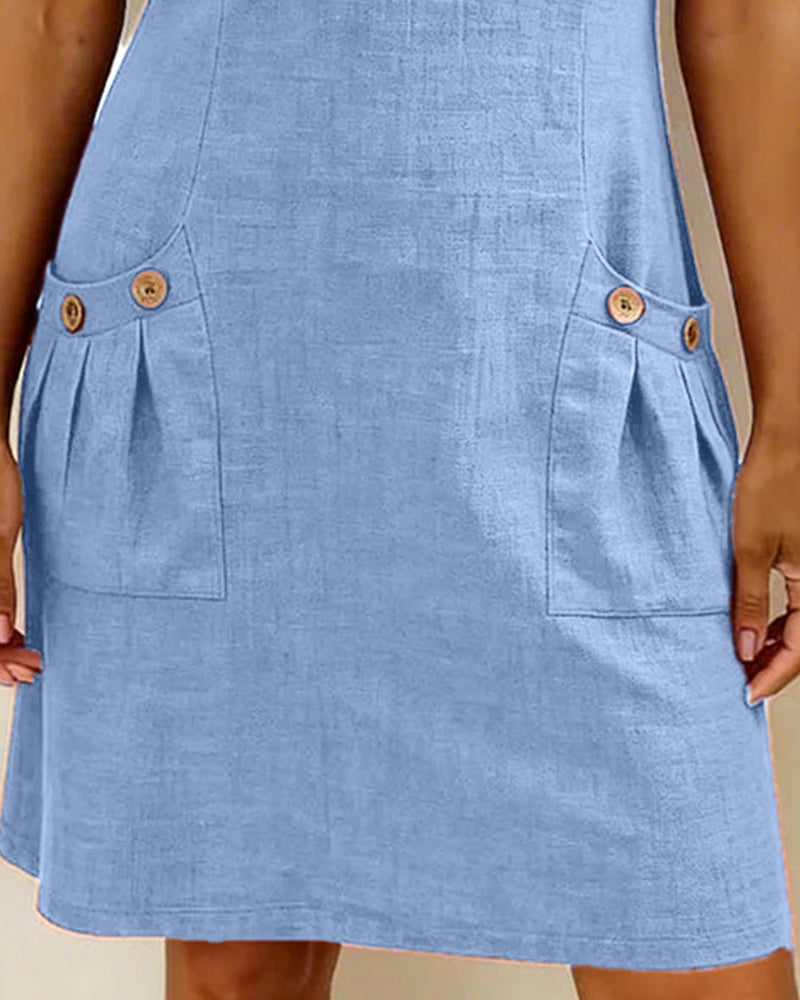 Robe Courte Femme Poches Col Zippé Moderne