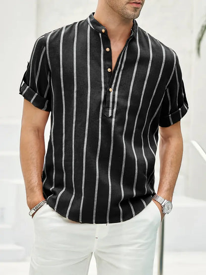Chemise Homme Manches Courtes à Rayures