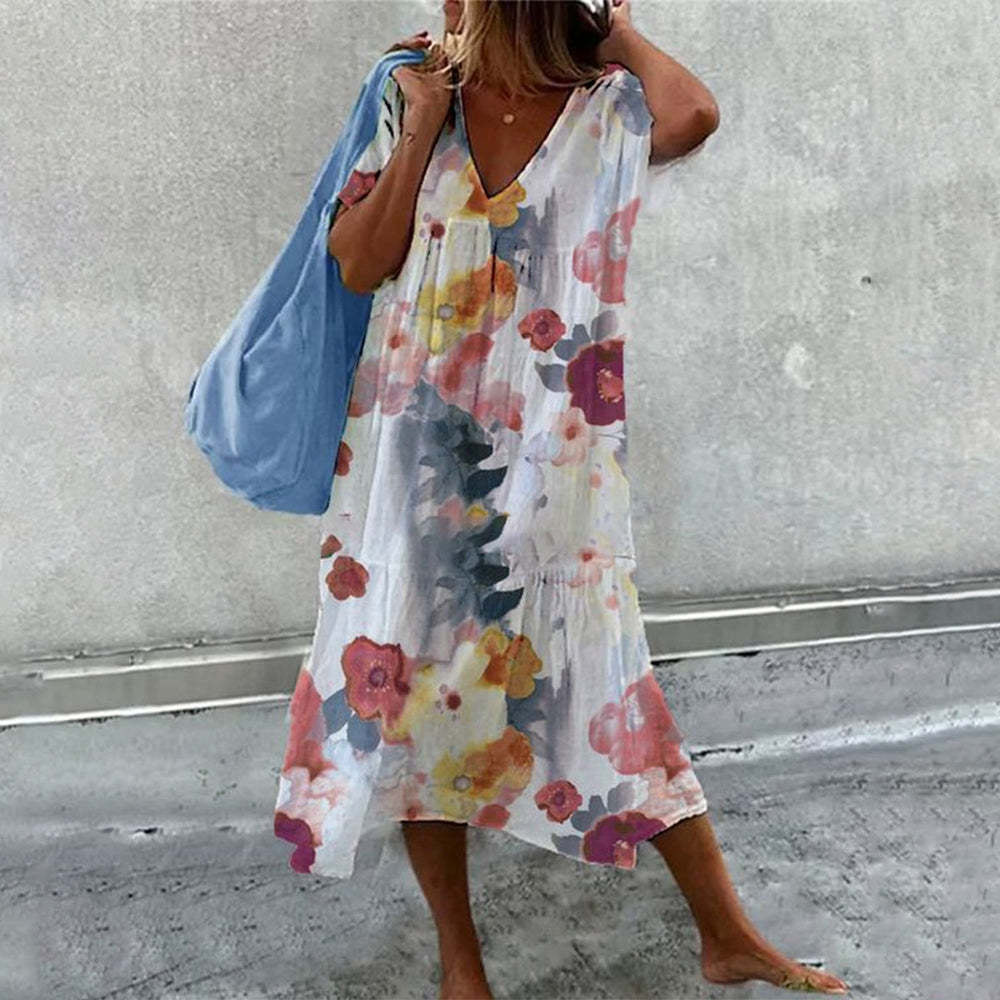 Robe Été en Coton Fleuri pour Femme, Confortable et Chic - PanierRoyale