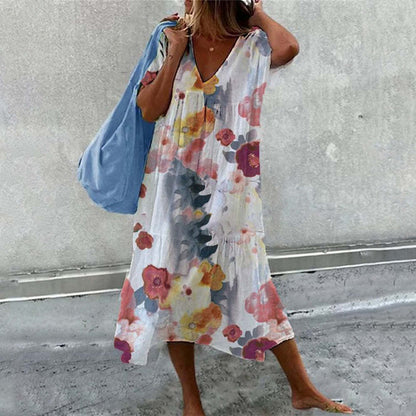 Robe Été en Coton Fleuri pour Femme, Confortable et Chic - PanierRoyale