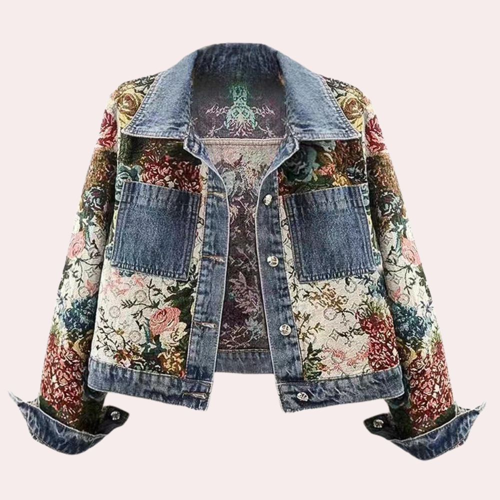 VIENNA - Veste en Jean à Motif Floral pour Femmes