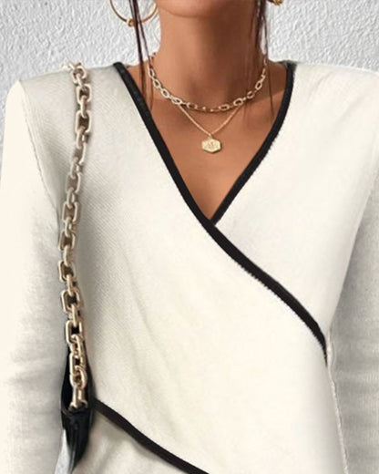 Pull Femme Col V Élégant et Confortable