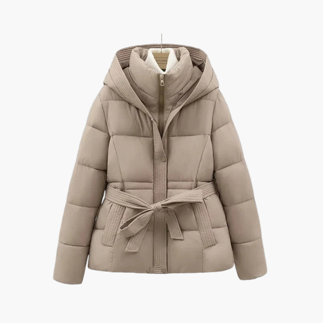 Doudoune Hiver Femme À Ceinture et Doublure Chaude