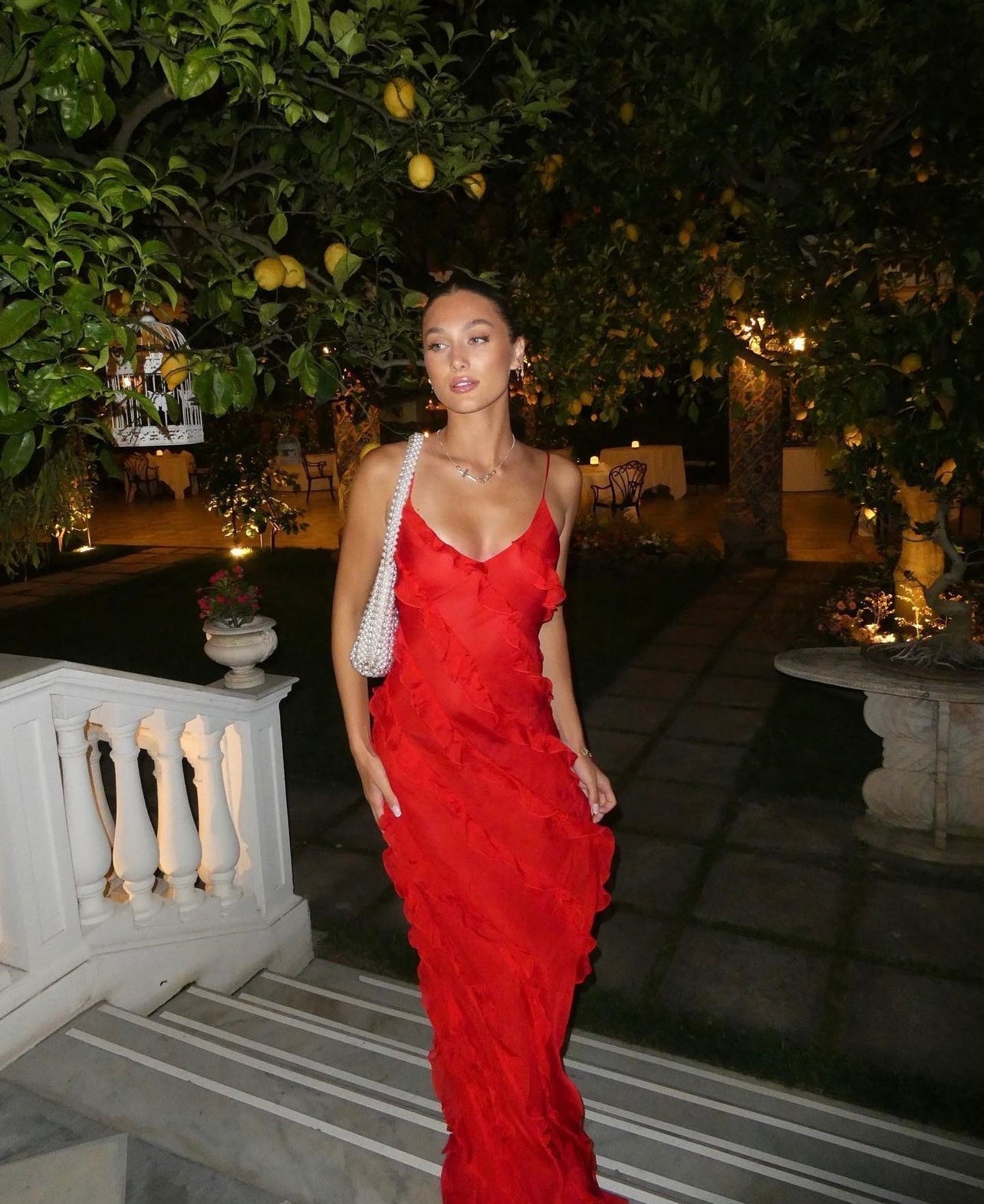 Robe du Soir Évasée avec Ruches et Bretelles Fines