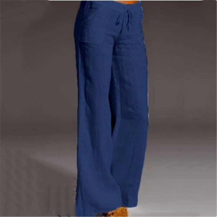 Pantalon Blanc Élastiqué Femme Taille Élégante