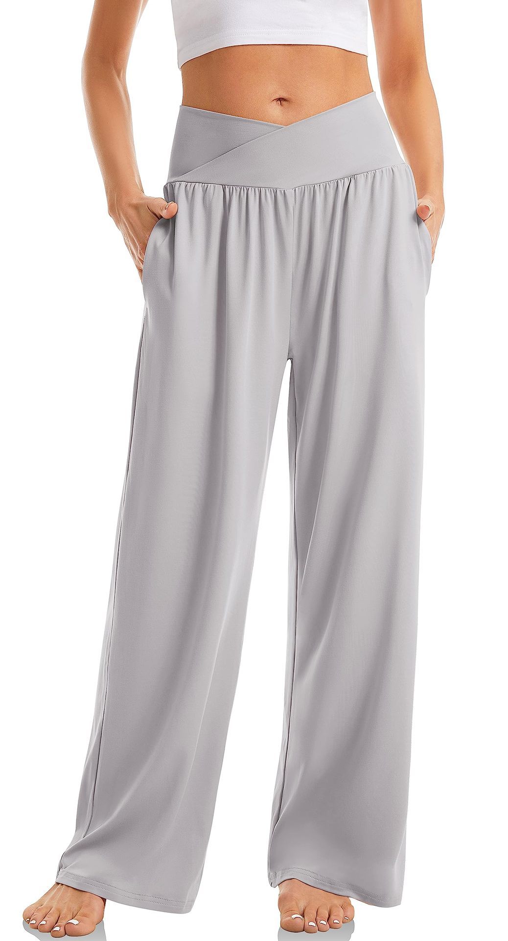 Pantalon de sport femme taille haute élastique