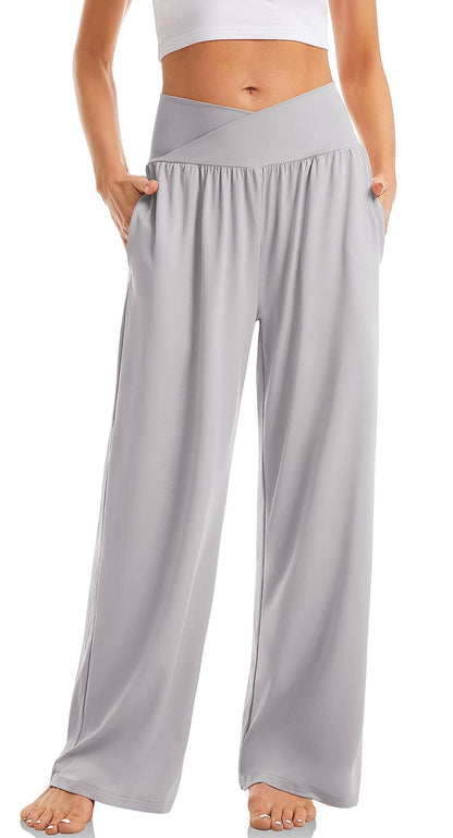 Pantalon de sport femme taille haute élastique